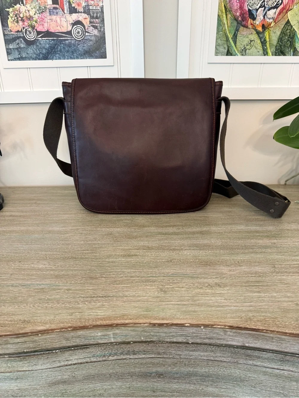 RARE VTG Levenger by Tusting Leather Messenger Bag Made in England